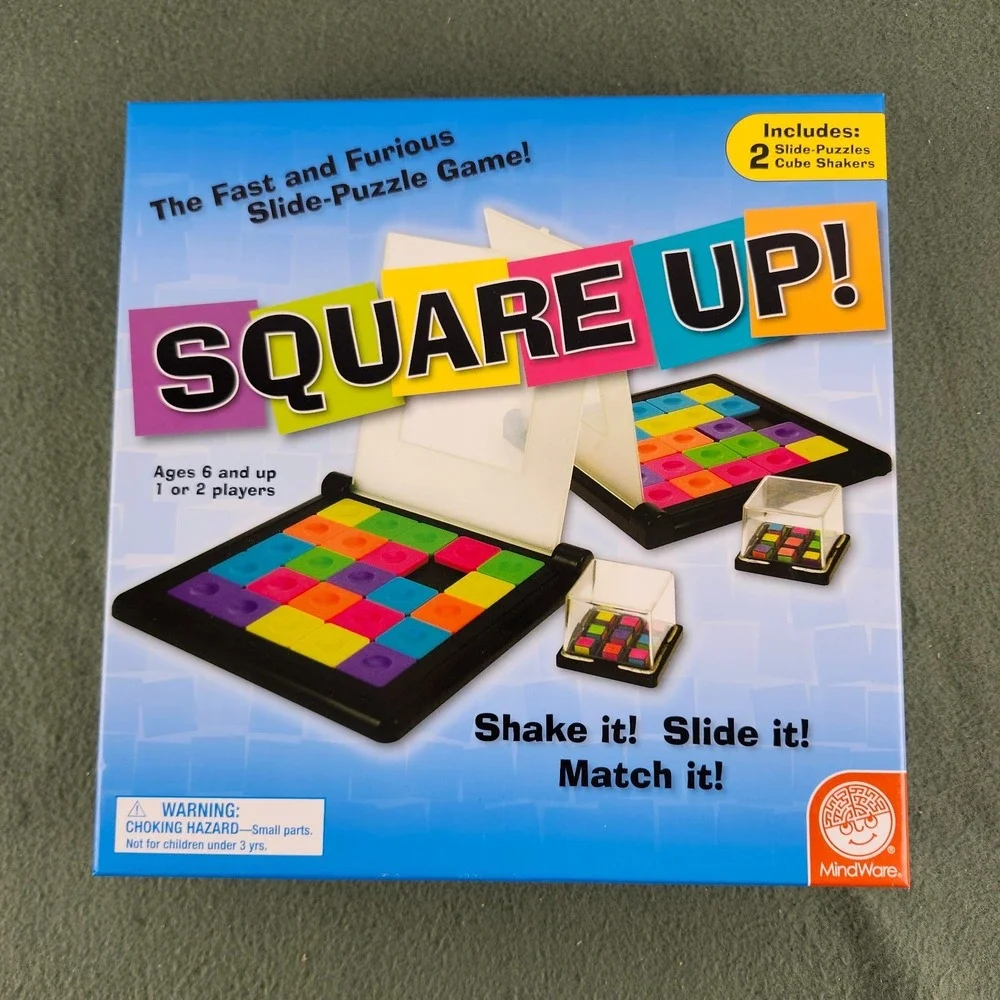 Square Up! Slide Puzzle Game MindWare Replicate the Cube COMPLETE